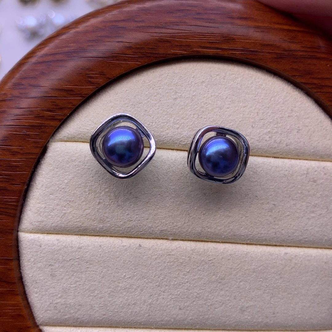 合金淡水珍珠耳饰