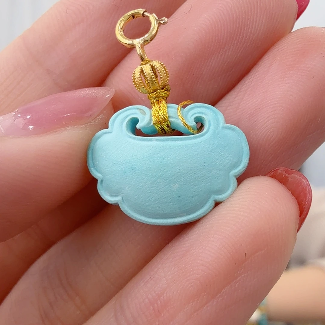 绿松石18K金镶嵌珠宝奇石