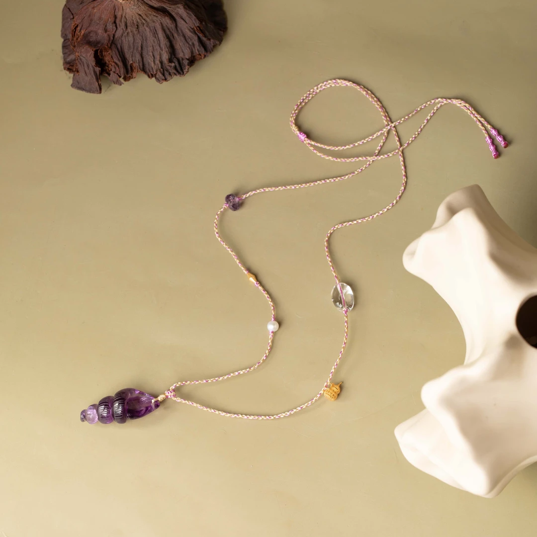 神仙驾到【紫海螺】紫水晶 项链 18K金