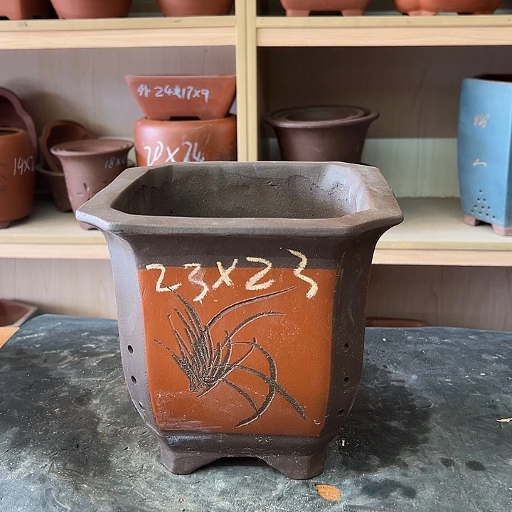 紫砂花盆，透气花盆