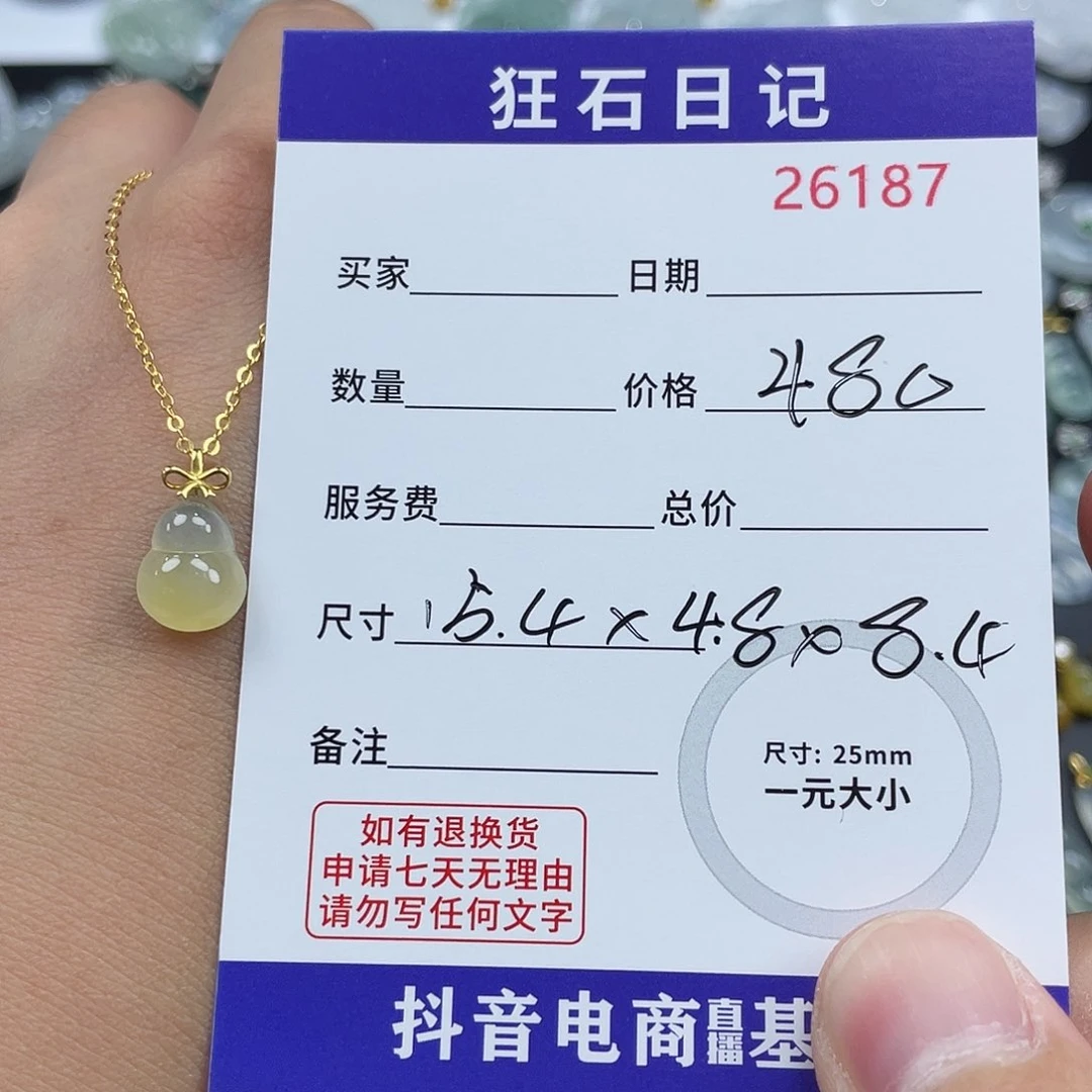 翡翠18K金镶嵌颈饰H****h天然A货缅甸翡翠