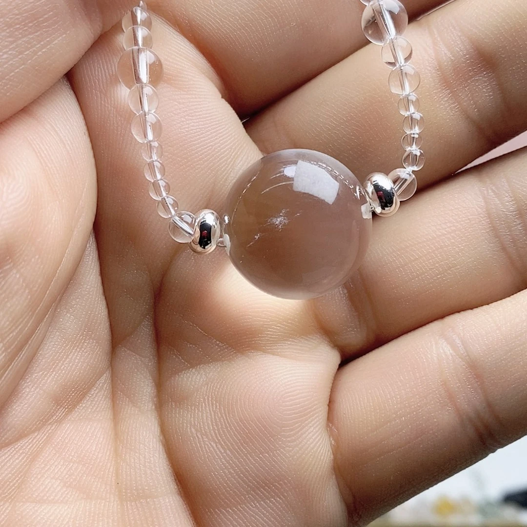 颈饰银S925镶嵌水晶白水晶 20咪 吊坠