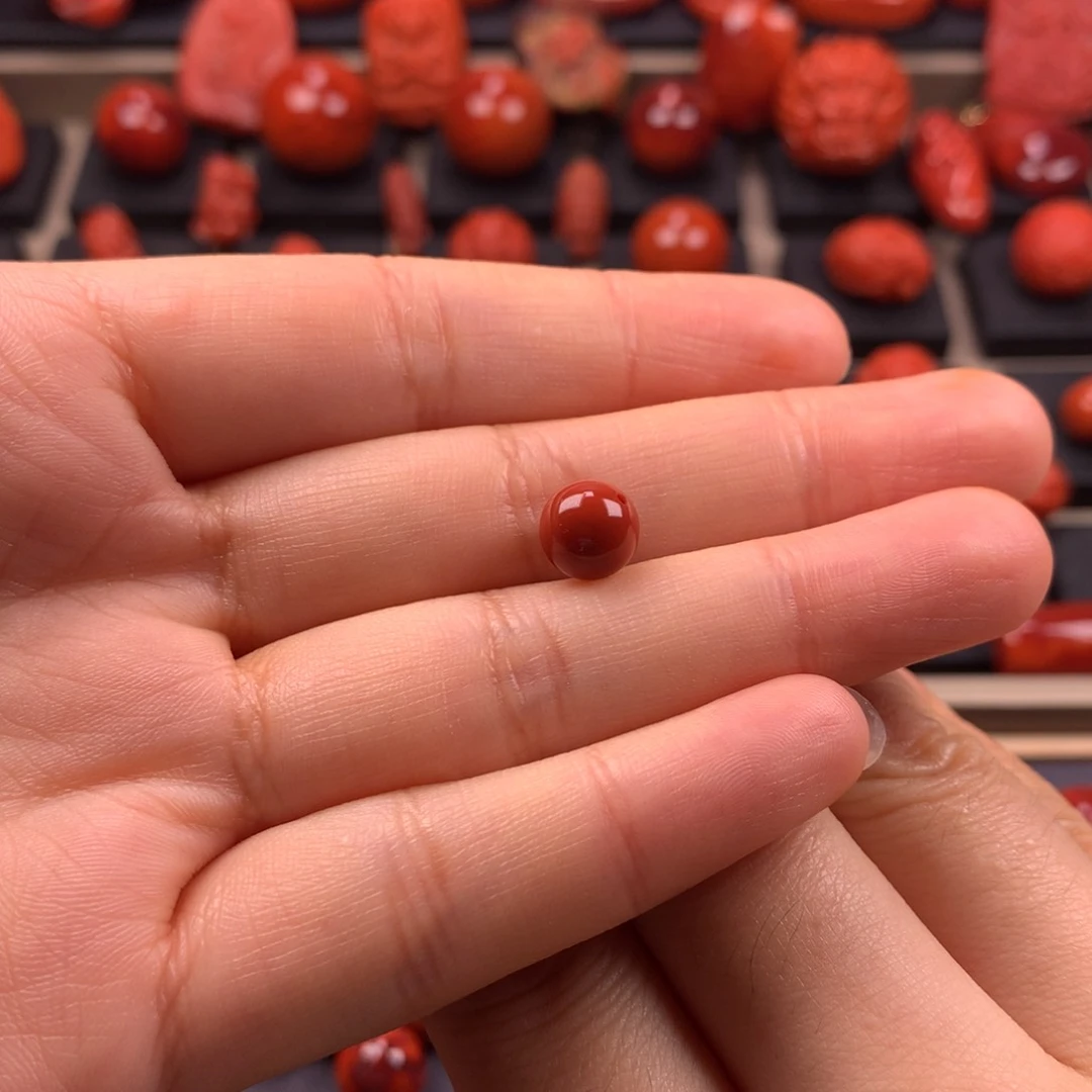 南红玛瑙圆珠单珠8MM+未镶嵌
