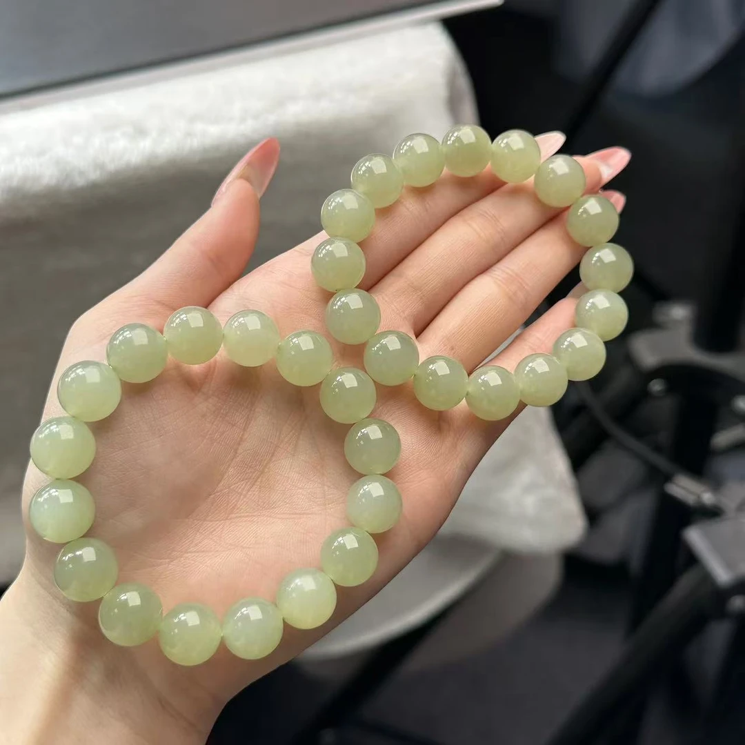 天然和田玉Q12晴水手串青海料素圈轻奢清纯多样性发其一