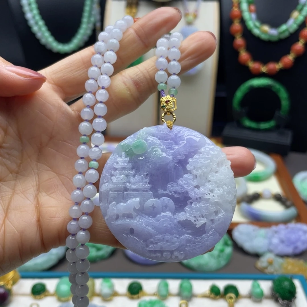 翡翠未镶嵌颈饰翡翠山水