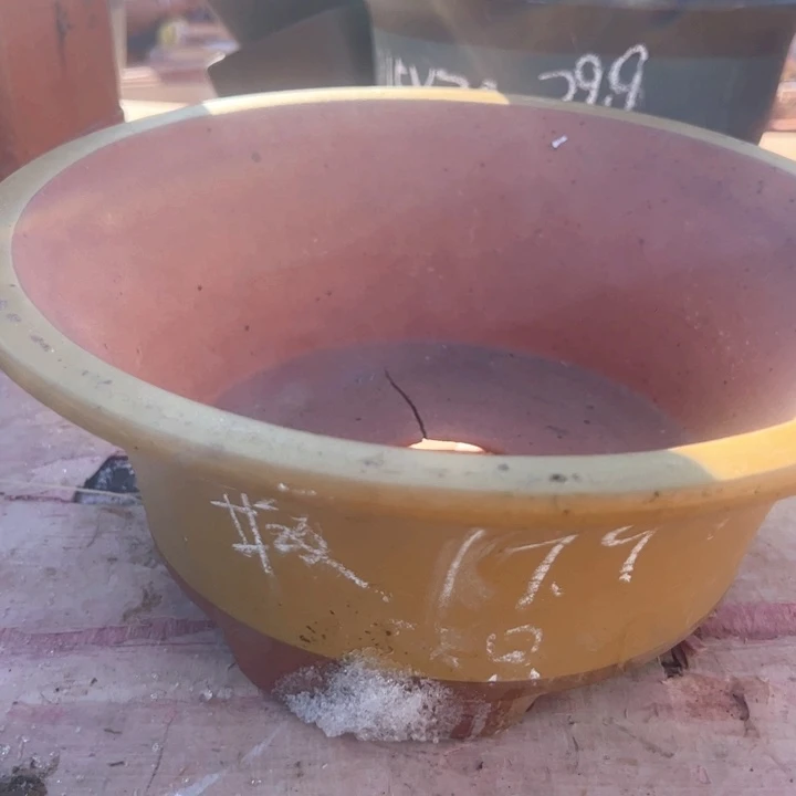 红陶紫砂碗盆口20瑕疵