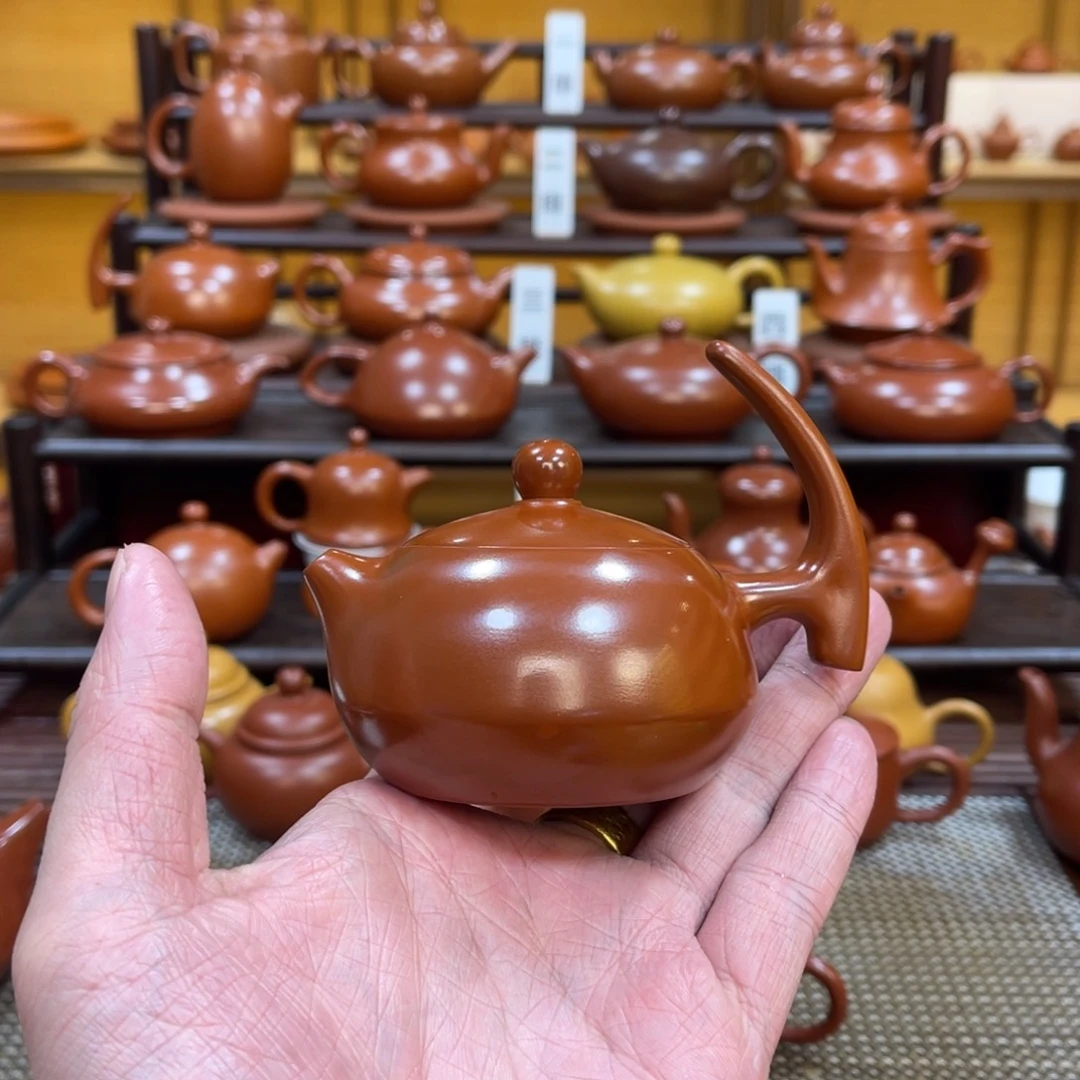 朱泥茶壶半把 110-130cc