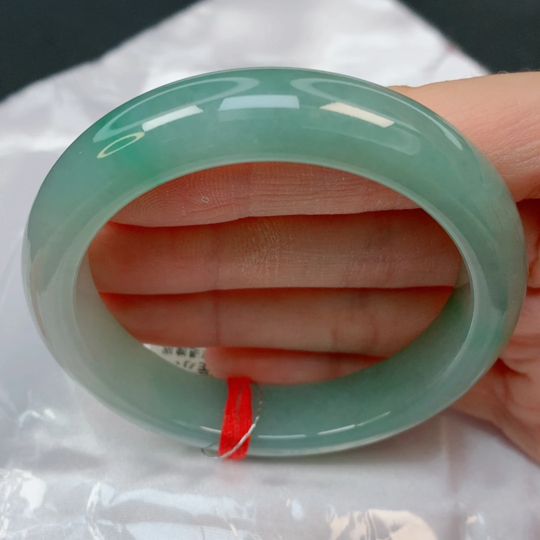 未镶嵌手镯翡翠52.8正圈，胶润绿底，029