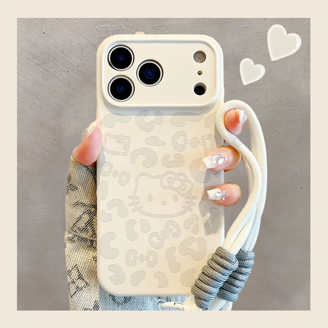 可爱卡通Kitty猫豹纹适用苹果17promax手机壳新款iPhone Air网红