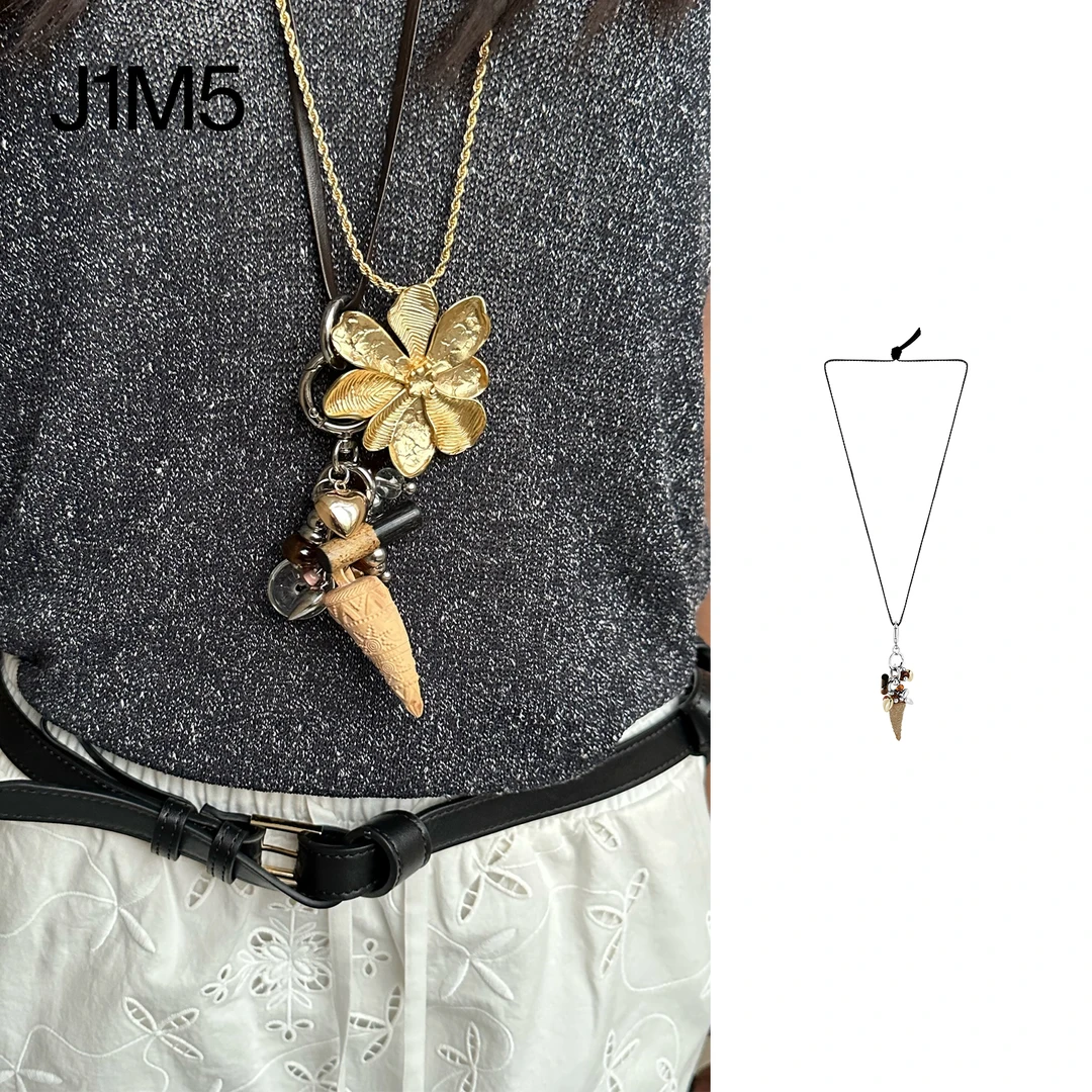 非金属皮质项链 COTEMP 25春夏 默卡托木质象牙项链 牛角毛衣链