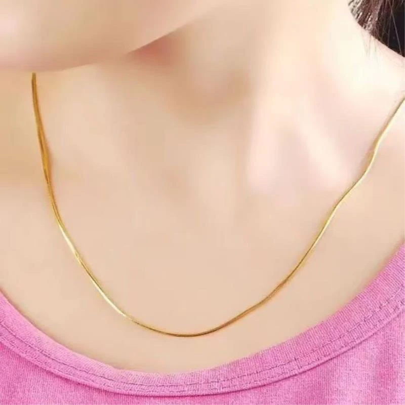 合金项链 合金项链 时尚百搭女款细蛇骨项链金色