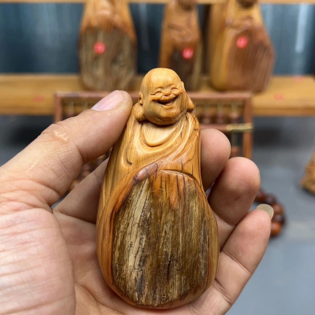 味***人木崖柏木摆件手把件，