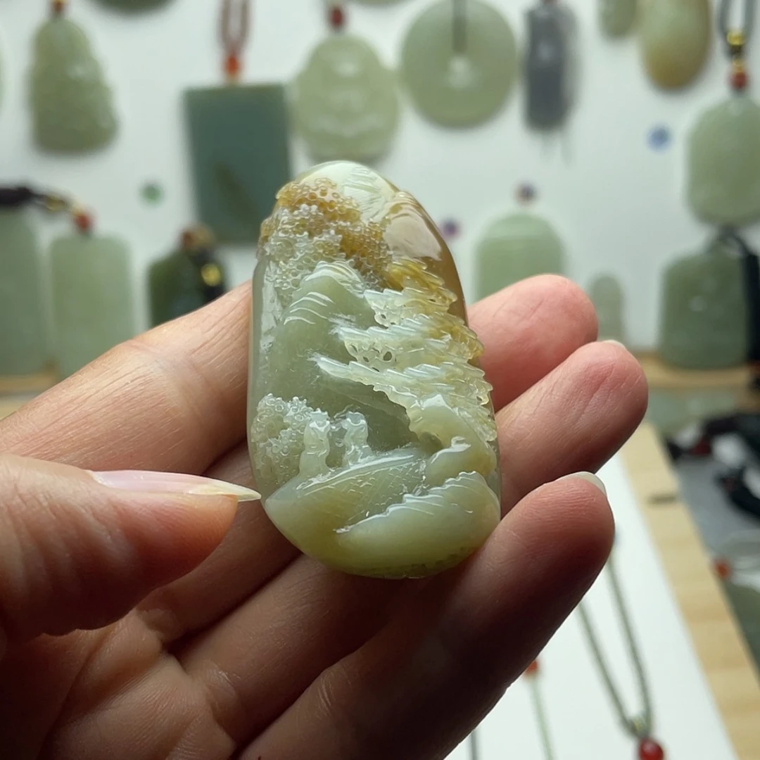 【闪购商品】立体山水吊坠倩*