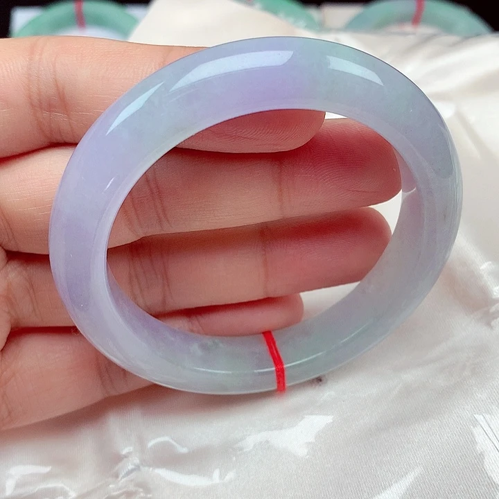 翡翠未镶嵌手镯56～57冰紫色正圈手镯