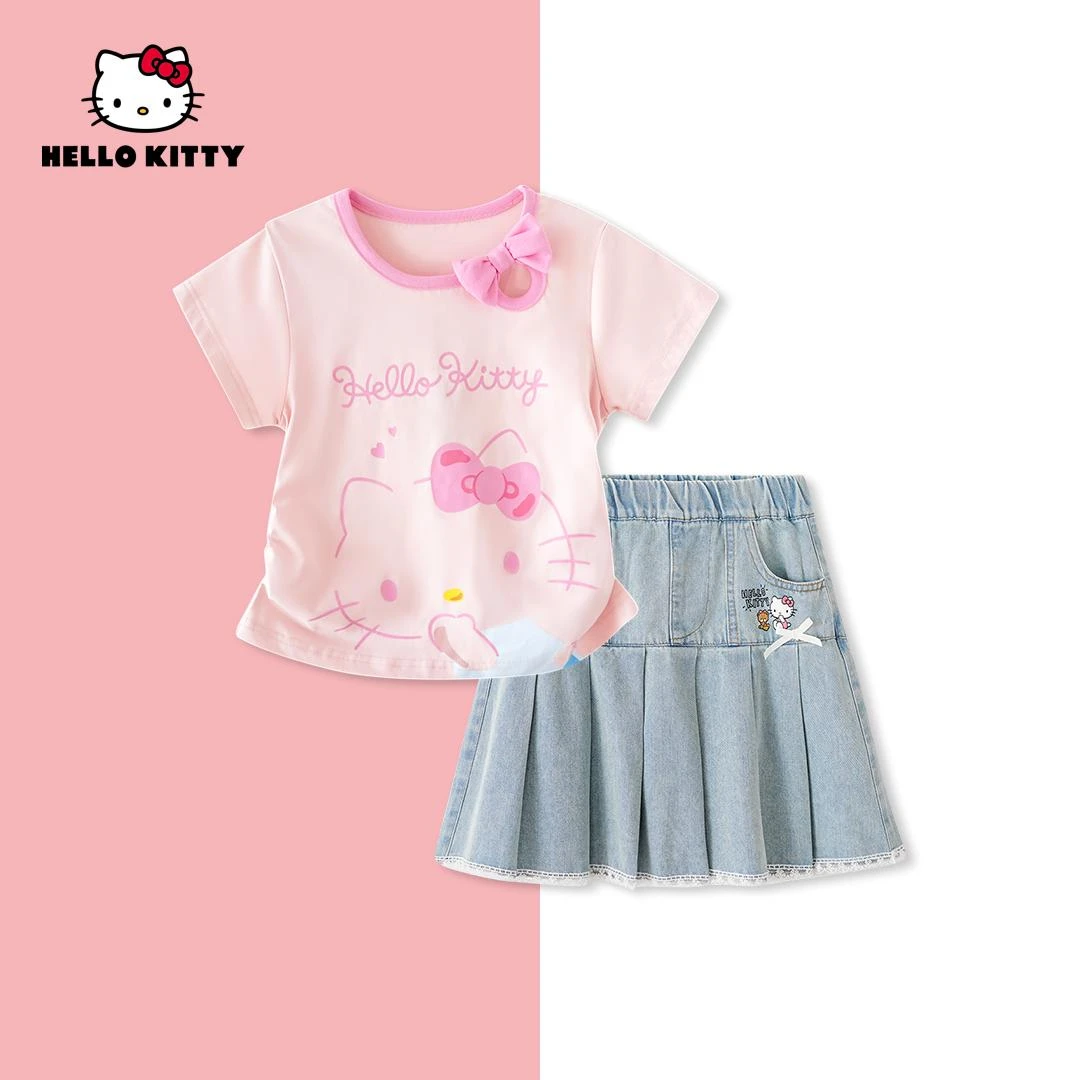 HelloKitty夏季新款女童时尚裙子套装女宝两件套AC5220JM325  AD