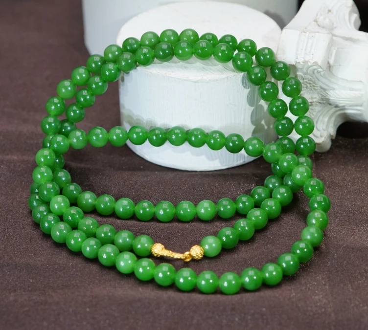 s925和田玉碧玉项链5.5+ V010603