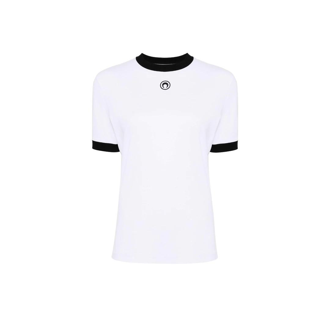 未使用 MARINESERRE 25ss新款修身款黑白色小月亮短袖