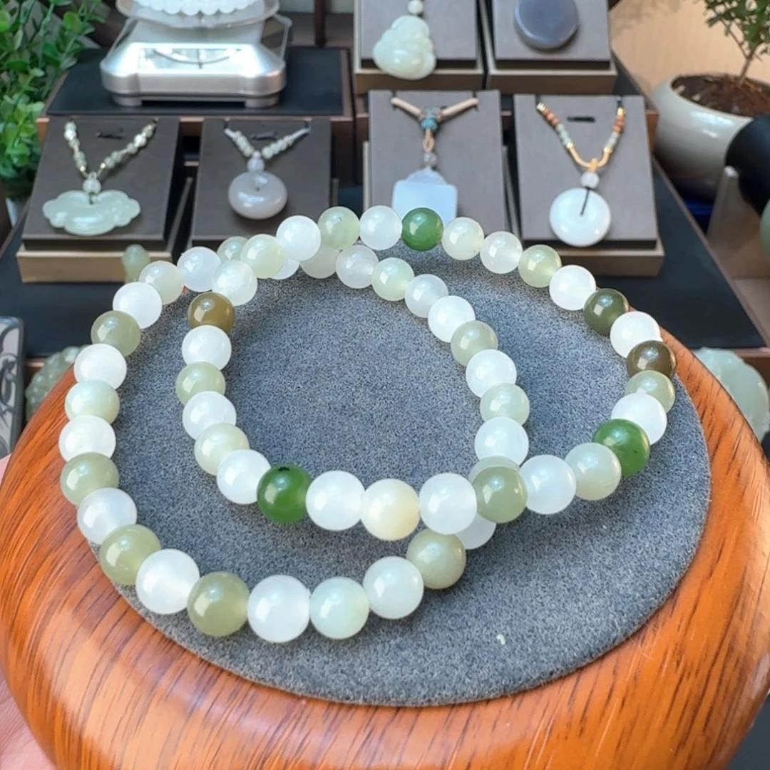 和田玉手链未镶嵌微瑕，拍1发1