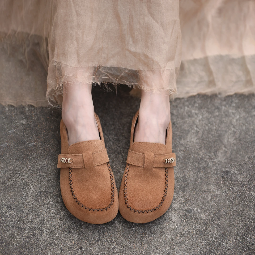 Artmu阿木真皮厚底勃肯鞋女全包单鞋女新款两穿深口乐福鞋0319-32