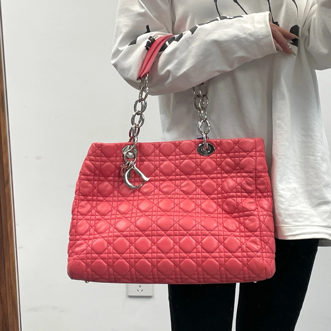 95新 DIOR/迪奥 dior西瓜红托特手提包