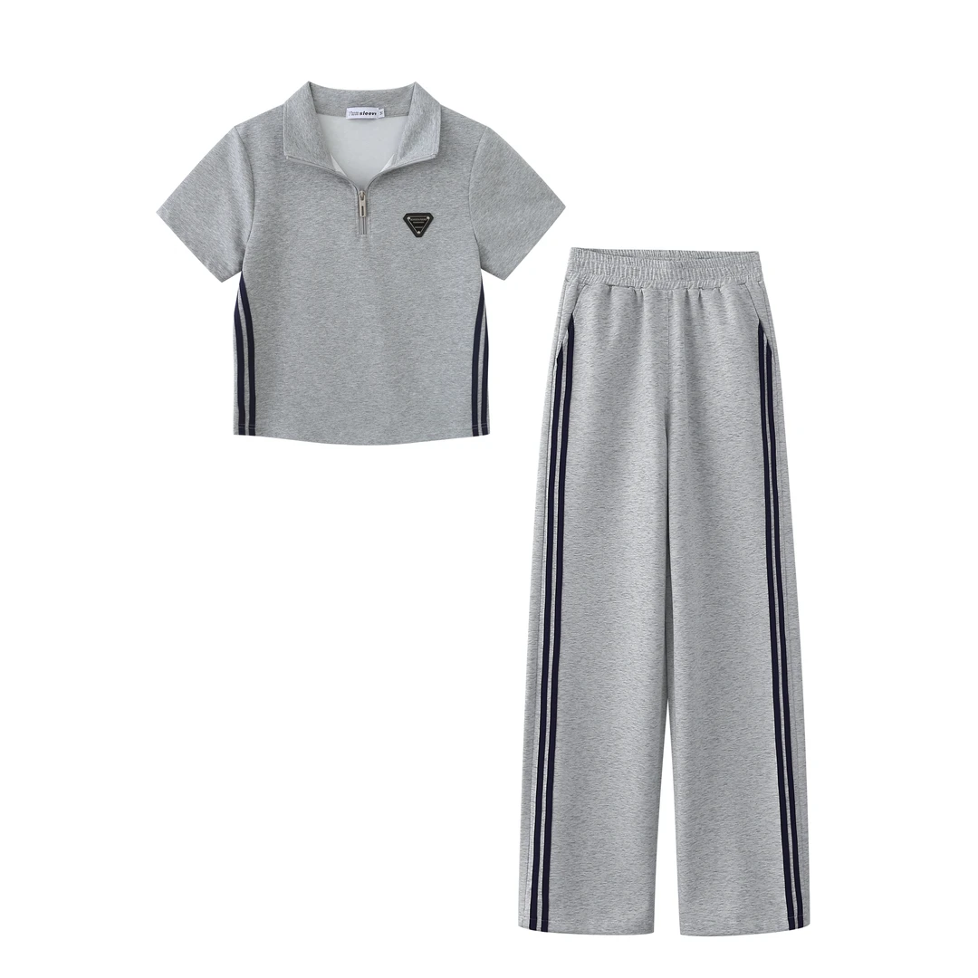 【姿姐专属】夏季新款休闲运动套装气质减龄小个子短袖两件套X2572