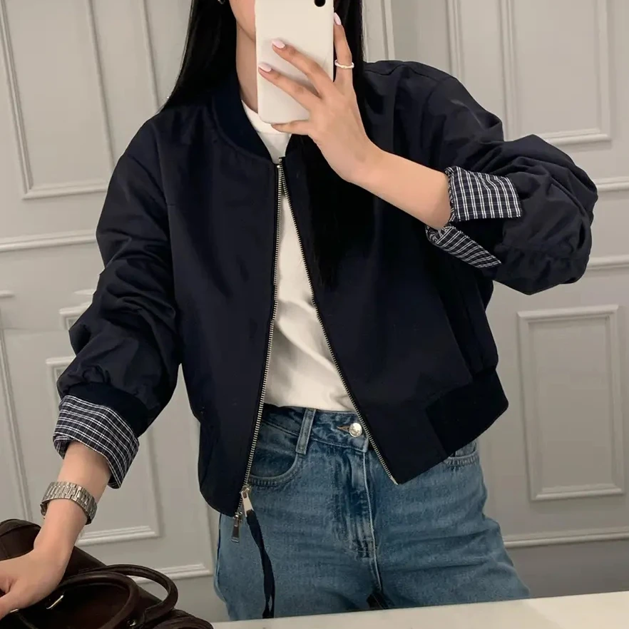 韩风棒球服女2025春新款韩版时髦松弛休闲百搭肯豆风设计感短外套