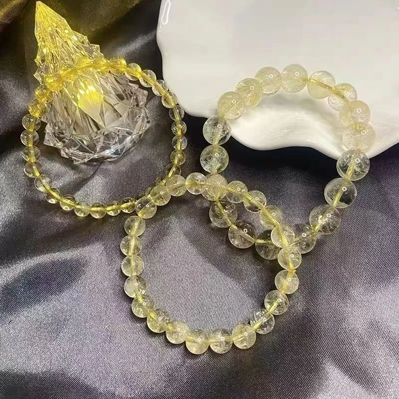 黄水晶手串柠檬黄水晶手串男女款送礼物 晶体