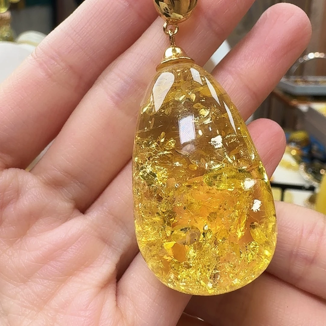 琥珀未镶嵌颈饰吊坠