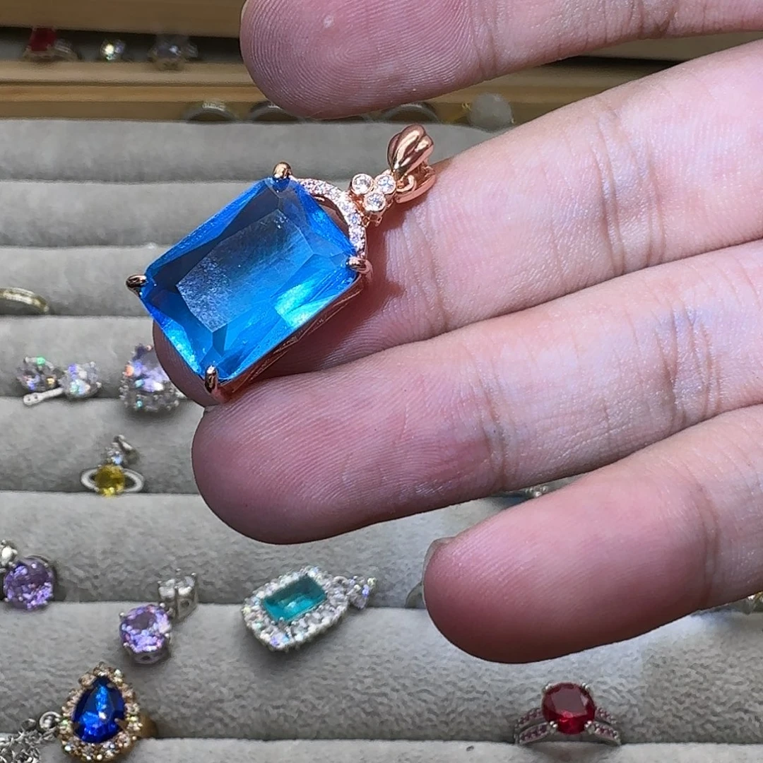 戒指银S925镶嵌水晶