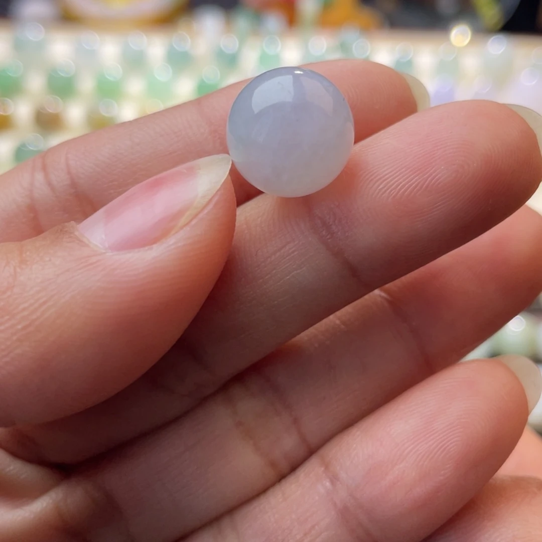 翡翠散珠淡粉圆珠12.3mm