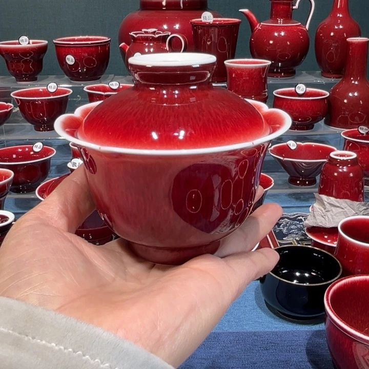 阿***、景德镇陶瓷二才花口盖碗福利