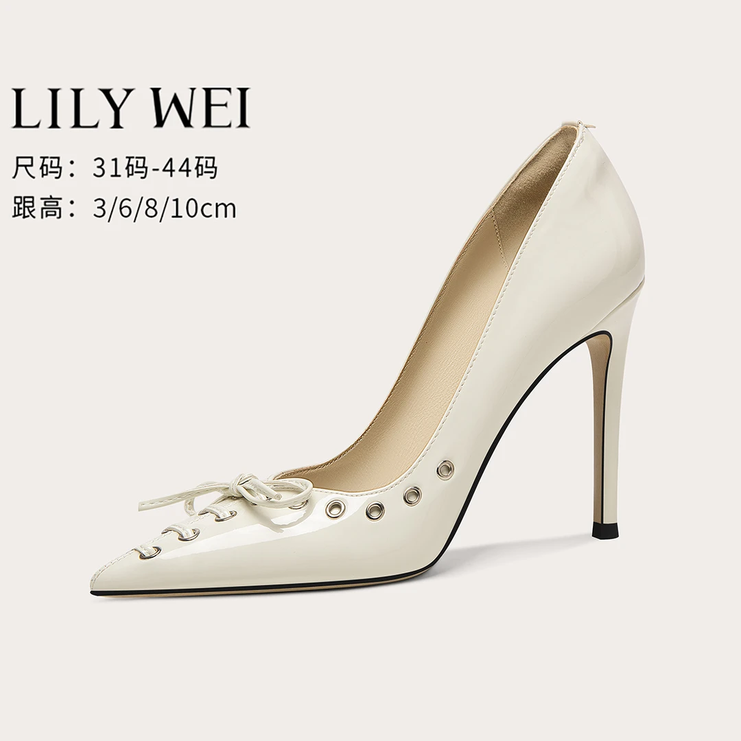 Lily Wei【雾岛听风】小众设计感蝴蝶结高跟鞋配裙子优雅单鞋小码