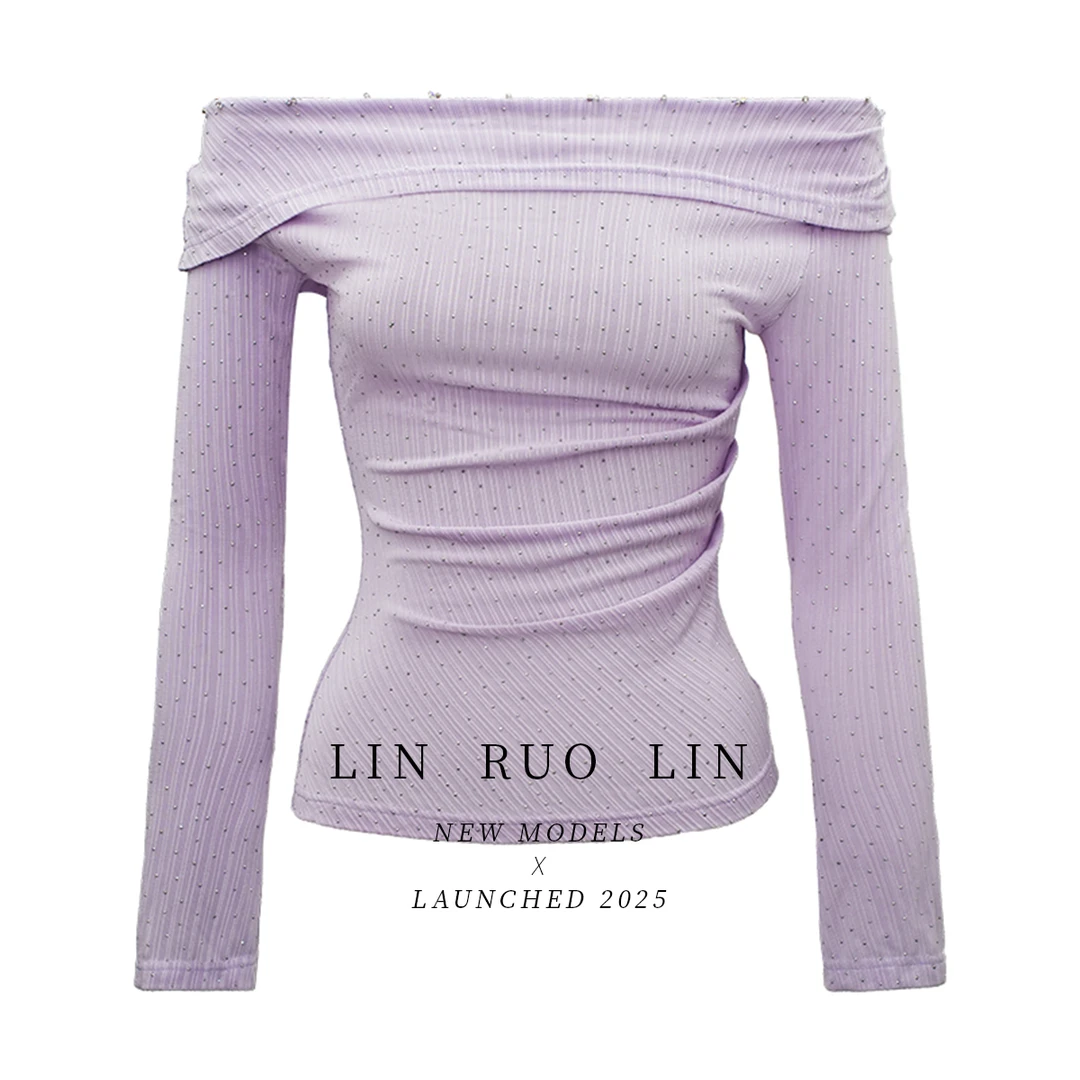 LRL【紫菱星钻】原创设计长袖套头设计师T恤常规一字领RL13111051