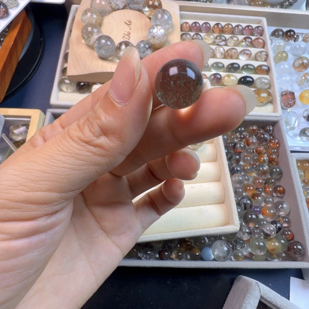 啾***子水晶手链银S800镀金镶嵌