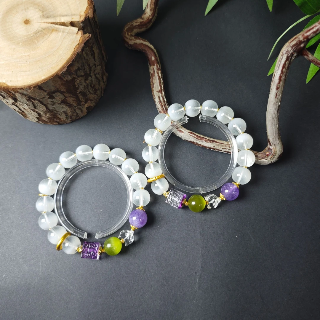 高定珠宝轻奢时尚款白幽灵手串-多样性发其一s1221