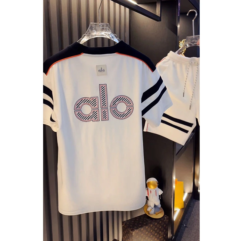 欧货顶奢高定大牌男装上衣2025夏季新款字母刺绣宽松撞色短袖体恤