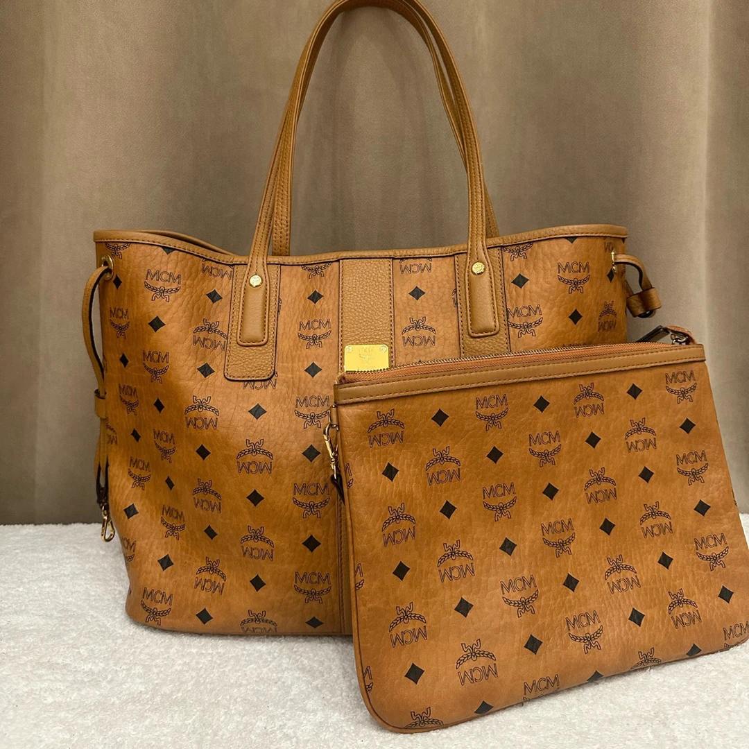 95新 MCM 中号子母包托特包 很适合通勤出门用裸包 尺寸：36*28