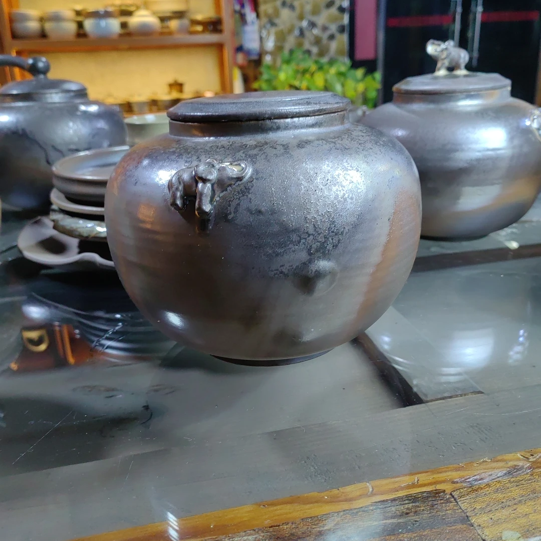 吉象茶叶罐，纯手工自然落灰
