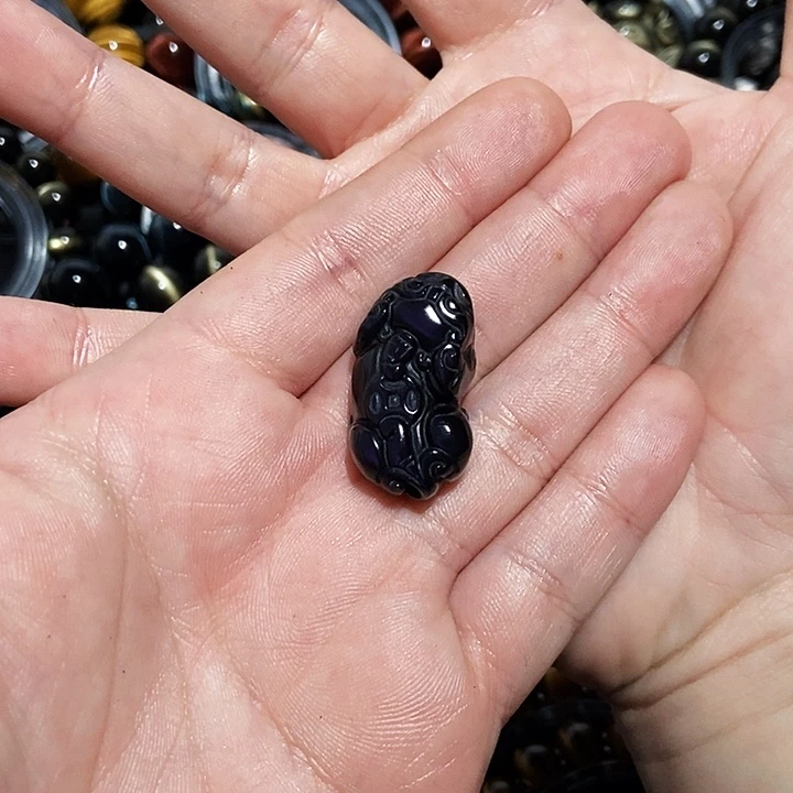 狮***生黑曜岩未镶嵌吊坠(不含链)