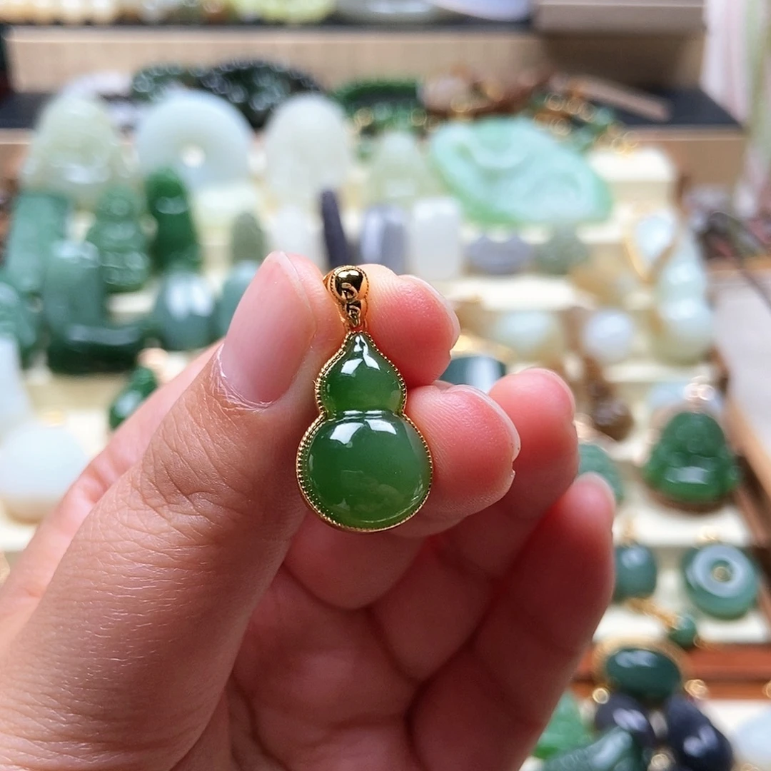 和田玉银S925镶嵌吊坠(不含链)