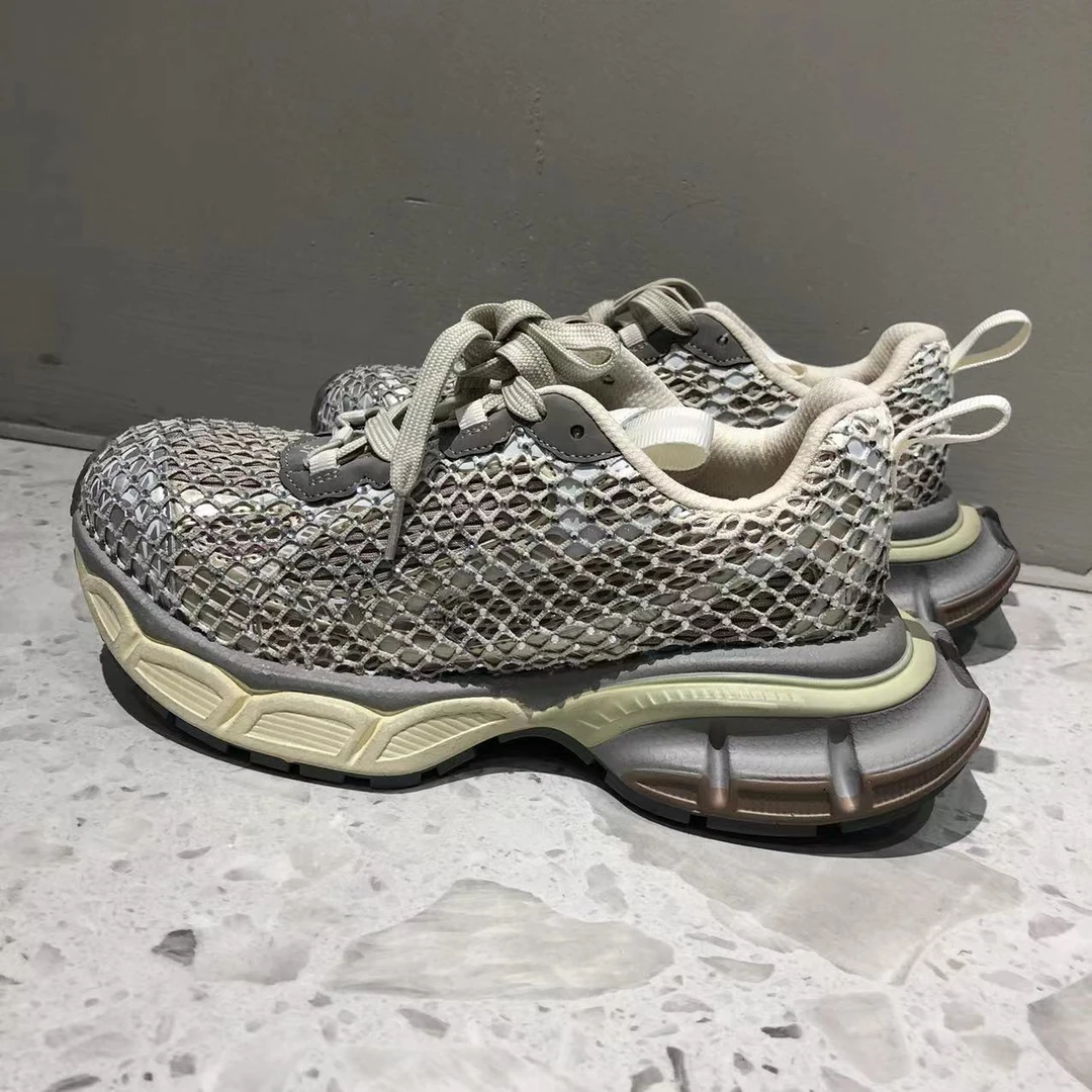 A5#轻奢设计款渔网水钻老爹鞋(正码正拍）