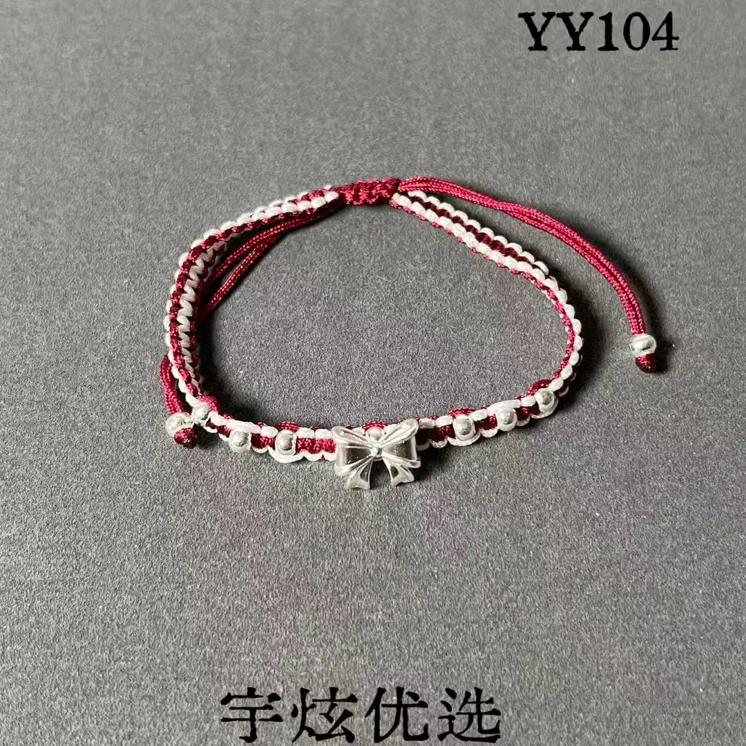 足银布艺手链 编织时尚百搭银手链YY104