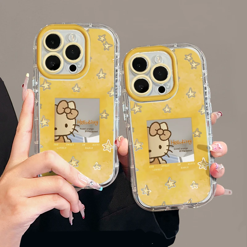 星星kt框适用苹果17pro手机壳16pm镜面oppo华为p80奶油oppo小米15