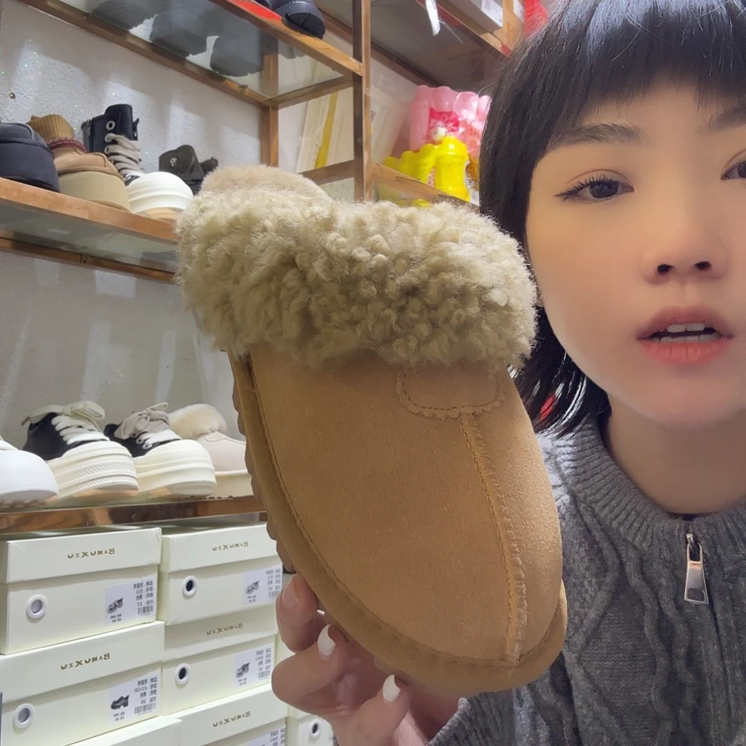 38码栗色泰迪卷半拖