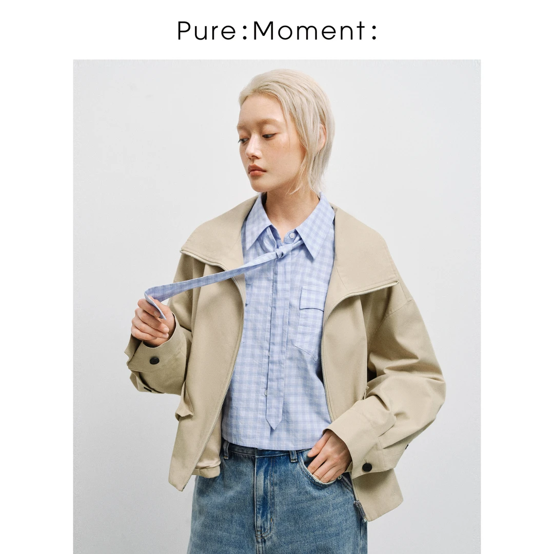 小麦檬Pure:Moment:短外套不费力穿搭衣橱刚需卡其色4F8210051Q