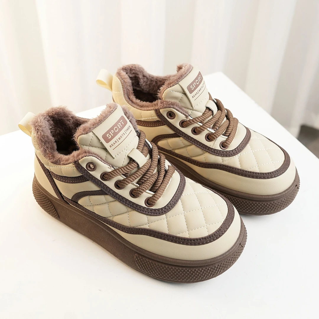 爆款高帮保暖运动休闲鞋女2025秋冬新款百搭厚底增高板鞋8558