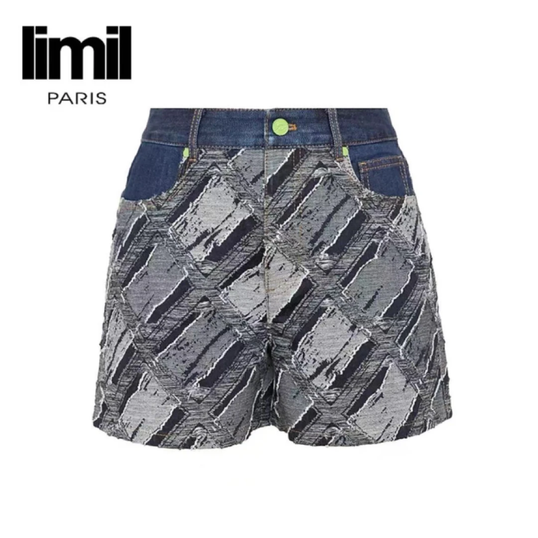 limil丽米儿时髦休闲明线拼接磨毛设计感直筒长裤9100099