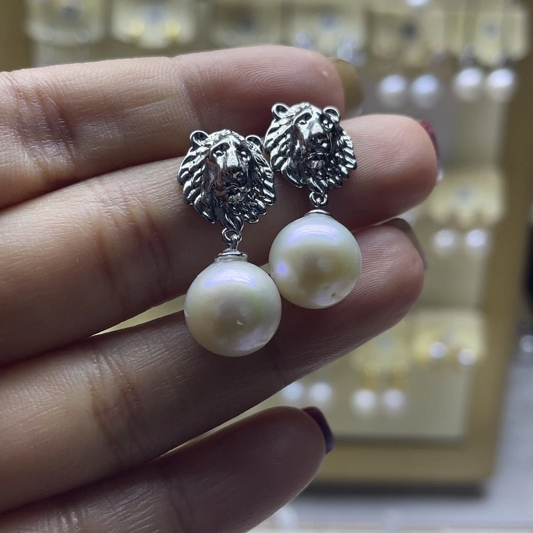 银S925镶嵌淡水珍珠耳饰