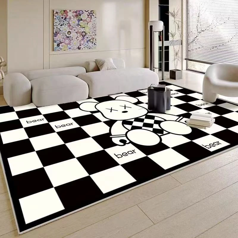 轻奢家用简约防滑床边毯耐脏加厚网红