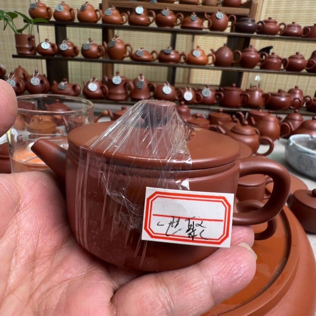 紫砂茶壶世*潮州手拉朱泥壶，微瑕不退换
